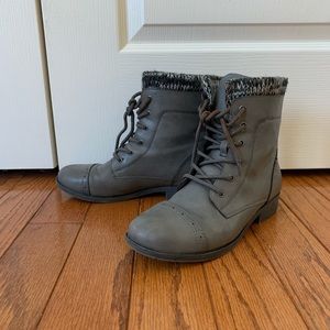 Grey Combat Boot